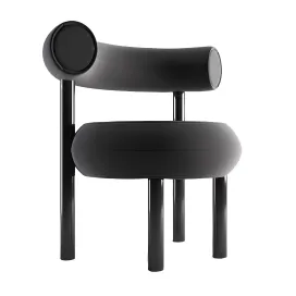 Fat dining chair black leg cassia